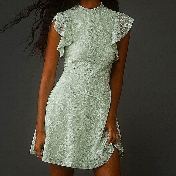 chinese dress ladies By Anthropologie Sheer Lace Buttondown Shirt Midi Dress  White Chocolate  Couture